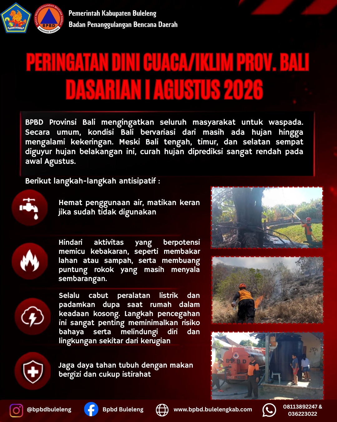 Peringatan Dini Cuaca/Iklim Provinsi Bali Dasarian I Agustus 2026